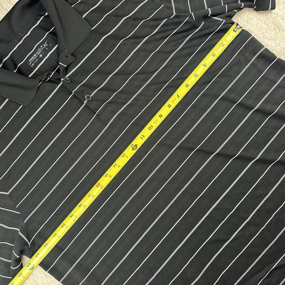 Nike Golf Polo Shirt MENS XL Black/White Striped Short Sleeve Polyester - Picture 5 of 5